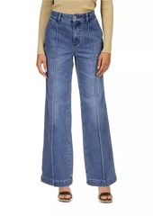 MICHAEL Michael Kors Pintuck Wide-Leg Jeans