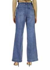 MICHAEL Michael Kors Pintuck Wide-Leg Jeans