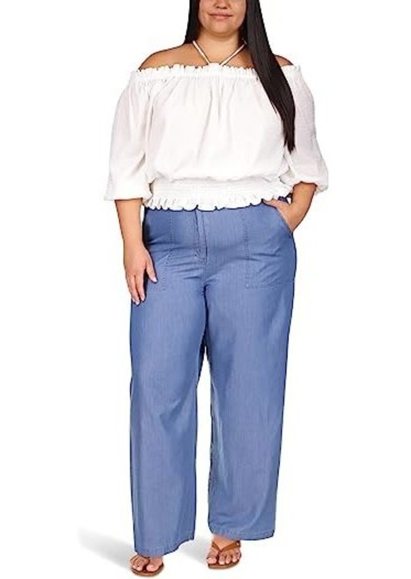 MICHAEL Michael Kors Plus Size Chambray Wide Leg Pants