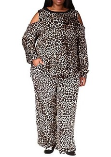 MICHAEL Michael Kors Plus Size Cheetah Straight Leg Pants