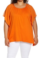 MICHAEL Michael Kors Flutter Sleeve Top in Mimosa at Nordstrom