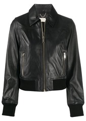 MICHAEL Michael Kors rib-trimmed biker jacket