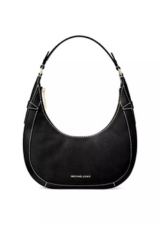 MICHAEL Michael Kors Small Preston Leather Crescent Shoulder Bag