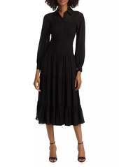 MICHAEL Michael Kors Smocked Button-Front Shirt Dress