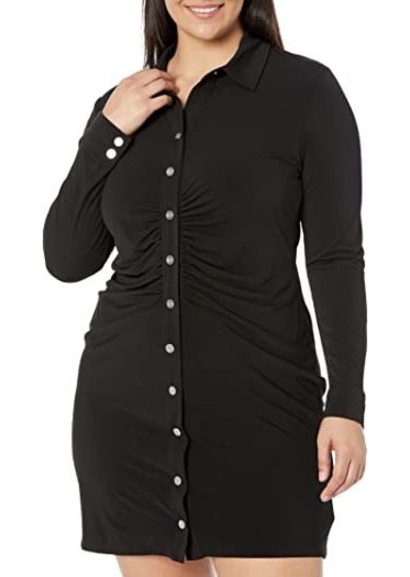 MICHAEL Michael Kors Solid Snap Ruched Mini Dress