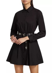 MICHAEL Michael Kors Stretch-Cotton Poplin Belted Mini-Shirtdress