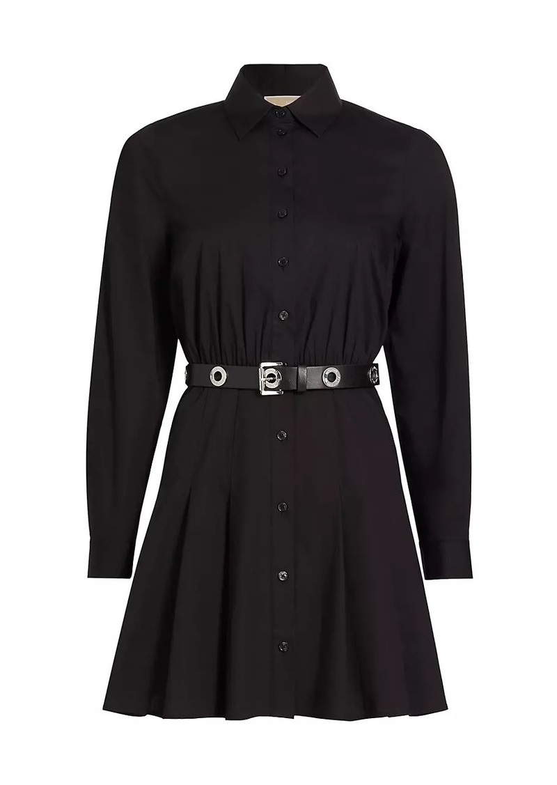 MICHAEL Michael Kors Stretch-Cotton Poplin Belted Mini-Shirtdress