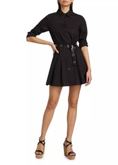 MICHAEL Michael Kors Stretch-Cotton Poplin Belted Mini-Shirtdress