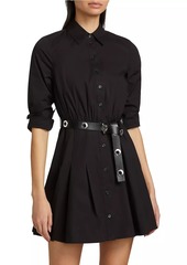 MICHAEL Michael Kors Stretch-Cotton Poplin Belted Mini-Shirtdress