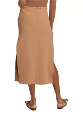 Michael Kors Stretch Wool Side-Slit Midi-Skirt