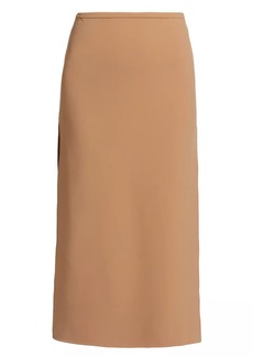 Michael Kors Stretch Wool Side-Slit Midi-Skirt