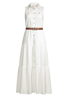 MICHAEL Michael Kors Tiered Belted Maxi Dress
