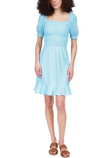 MICHAEL Michael Kors Womens Eyelet Short Mini Dress