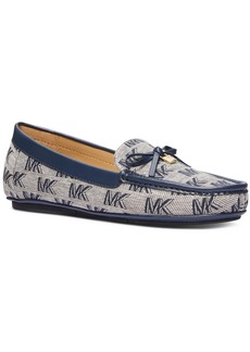 MICHAEL Michael Kors Womens Faux Leather Canvas Loafers