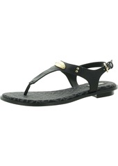 MICHAEL Michael Kors Womens Faux Leather Embellished Slingback Sandals