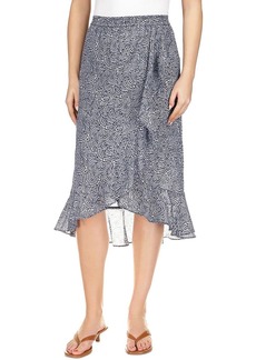 MICHAEL Michael Kors Womens Hi Low Printed Wrap Skirt