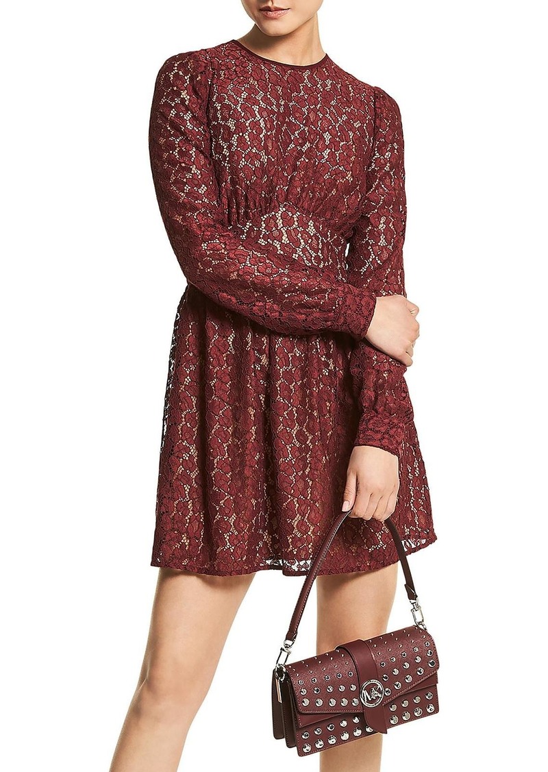 MICHAEL Michael Kors Womens Lace Mini Fit & Flare Dress