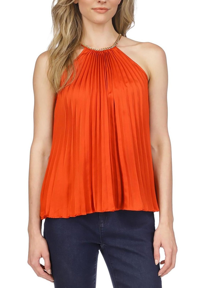 MICHAEL Michael Kors Womens Pleated Sleeveless Pullover Top