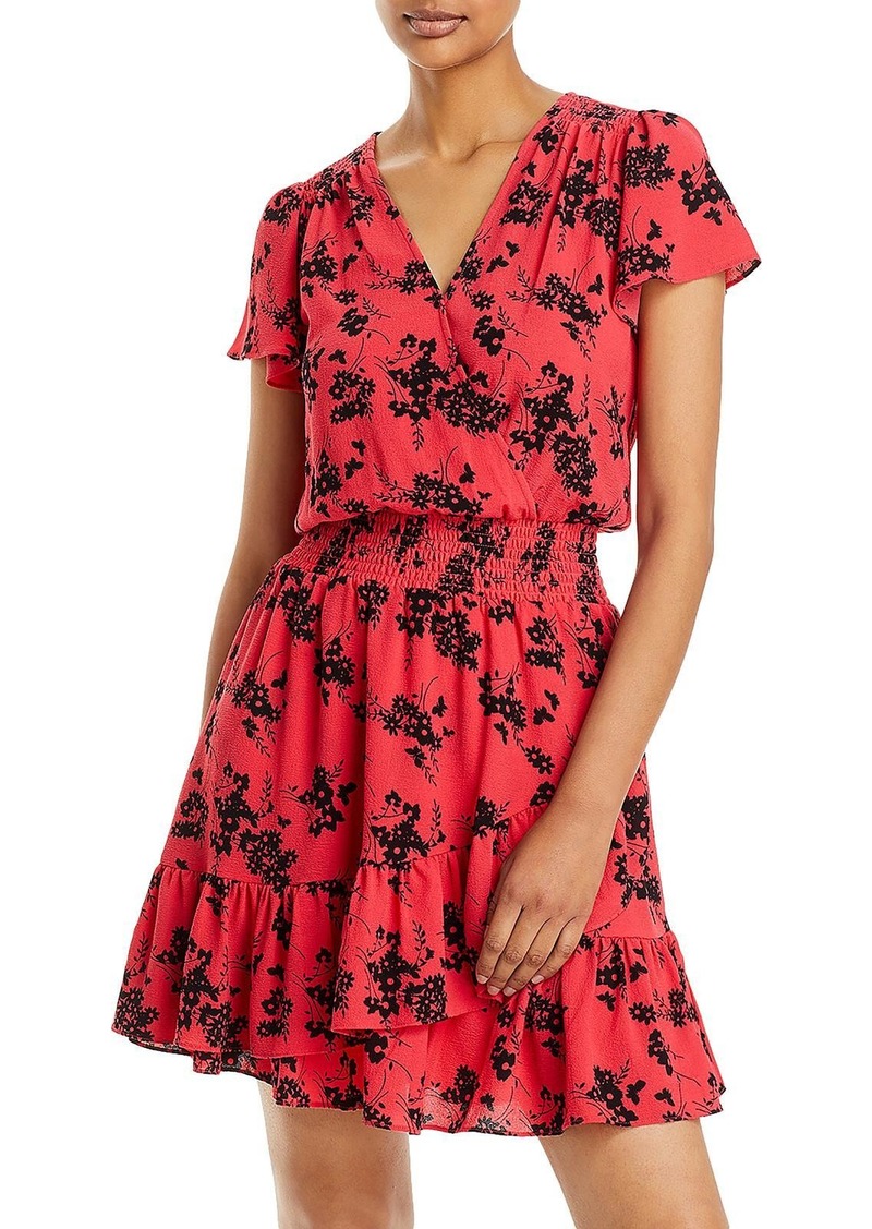 MICHAEL Michael Kors Womens Ruffled Short Fit & Flare Dress