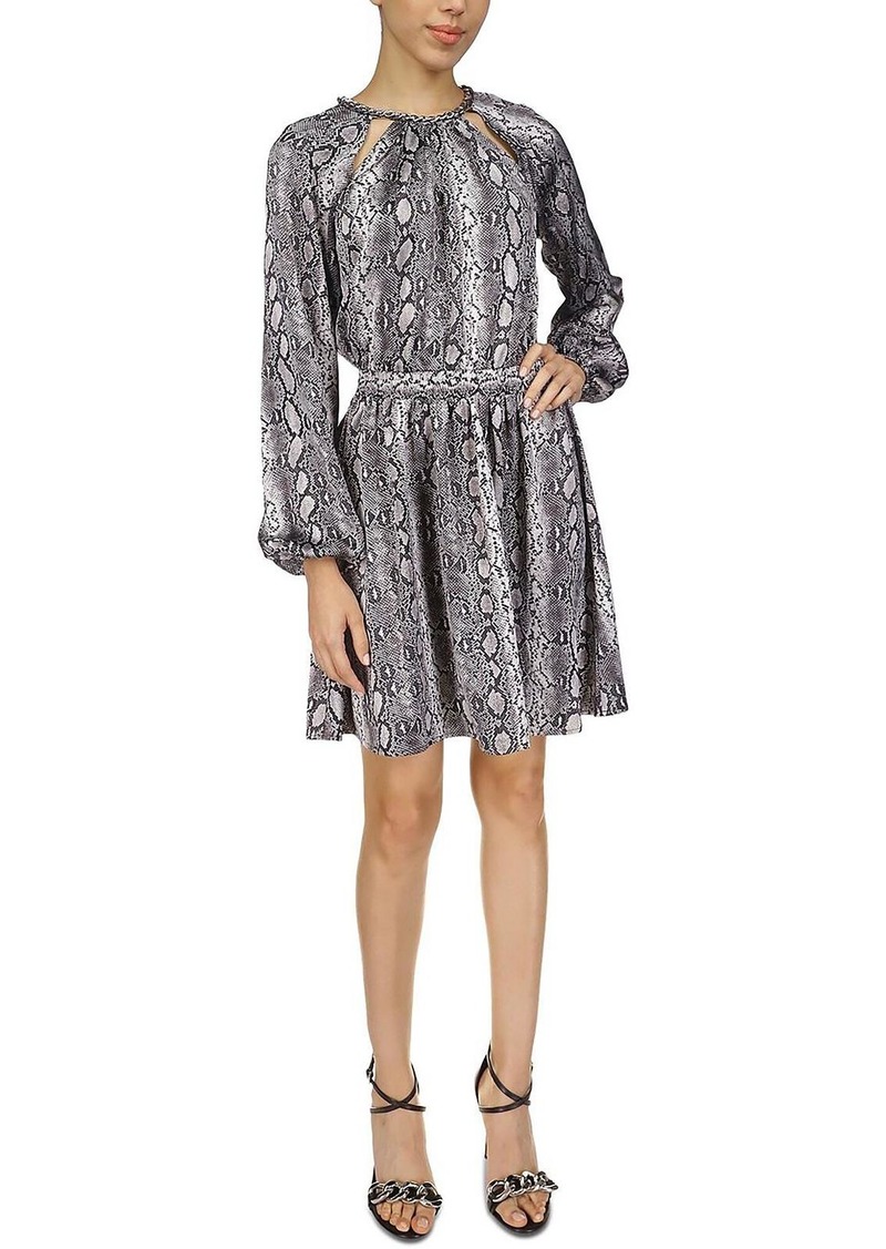 MICHAEL Michael Kors Womens Satin Snake Print Cocktail And Party Dress