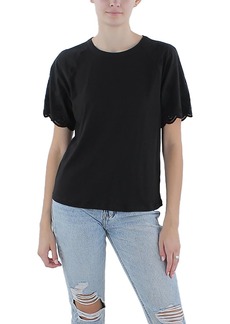 MICHAEL Michael Kors Womens Scalloped Cotton T-Shirt