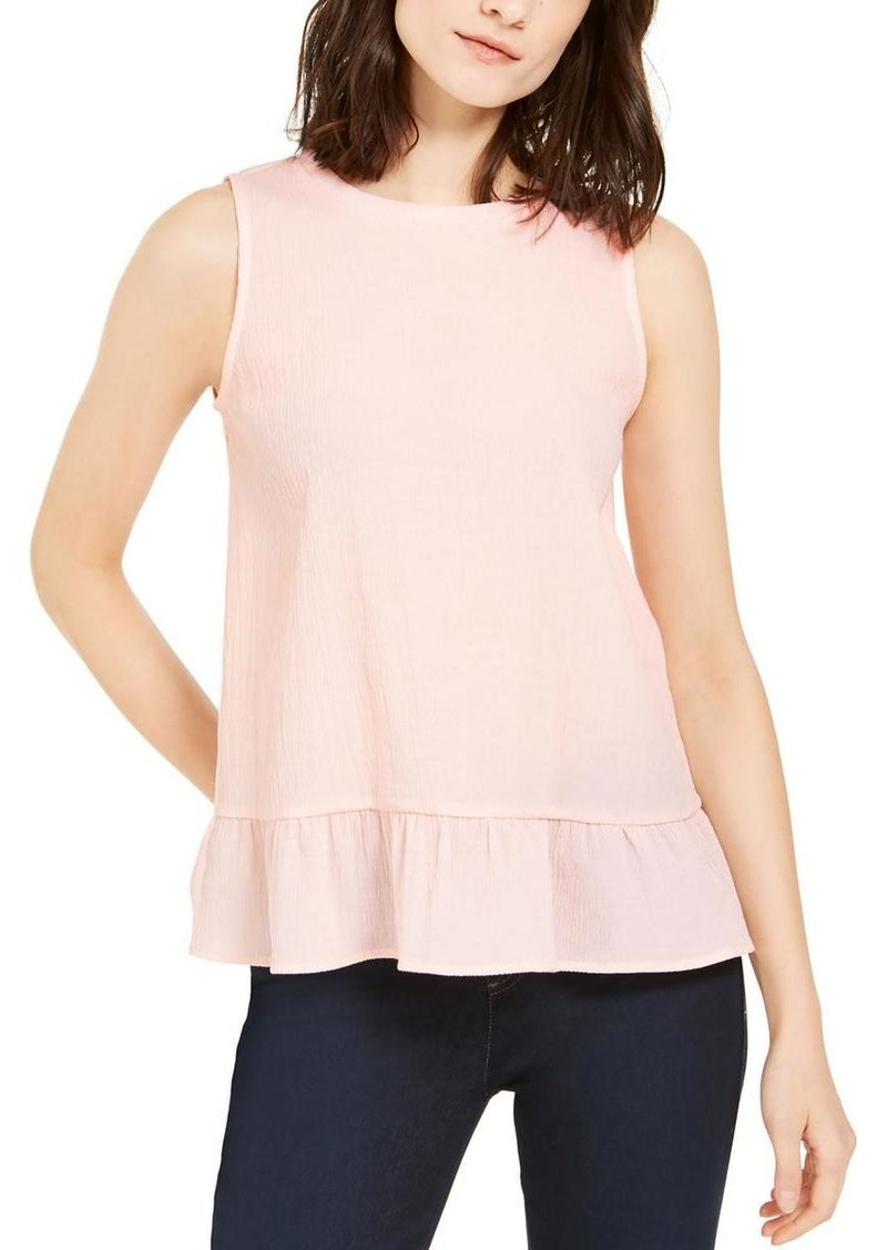 MICHAEL Michael Kors Womens Scoop Neck Flounce Hem Shell