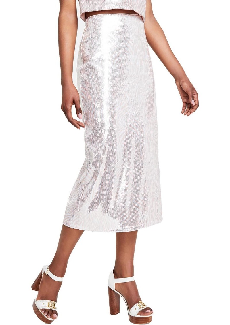 MICHAEL Michael Kors Womens Sequined Midi Skirt