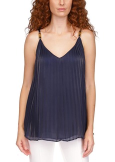 MICHAEL Michael Kors Womens V Neck Pleated Shell