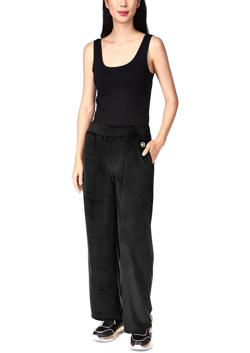 MICHAEL Michael Kors Womens Velour Straight Leg Straight Leg Pants