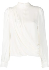 MICHAEL Michael Kors wrap-style long sleeve blouse