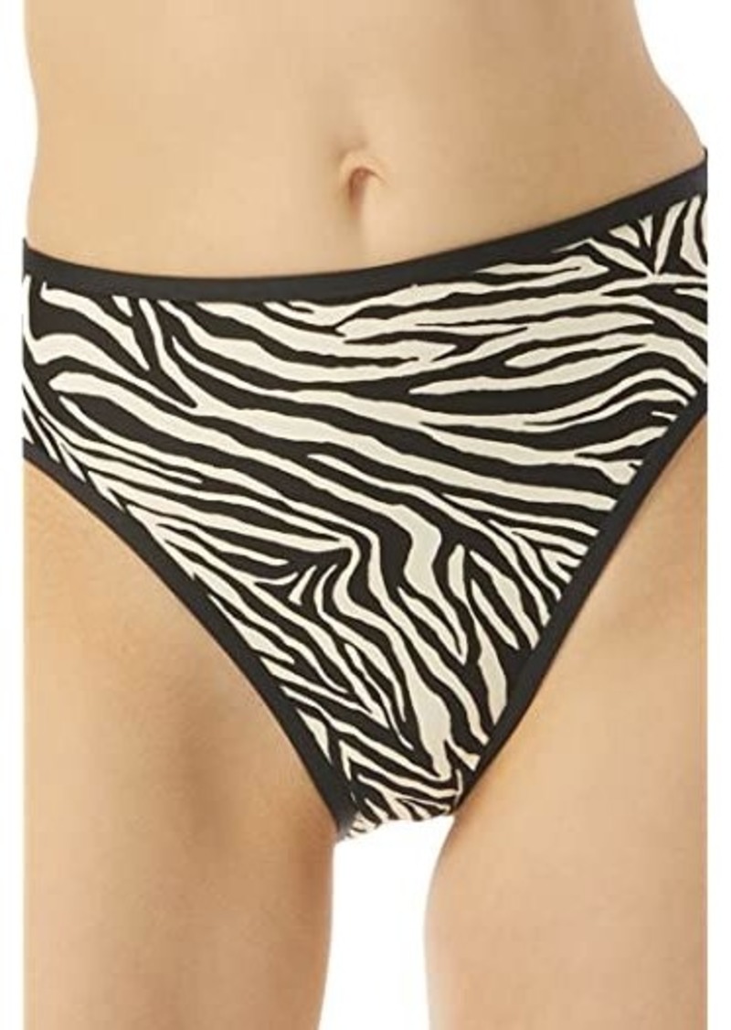 MICHAEL Michael Kors Zebra High Leg Bikini Bottoms