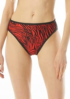 MICHAEL Michael Kors Zebra High Leg Bikini Bottoms