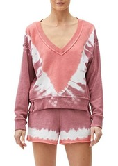 Michael Stars Camila Canyon Wash V-Neck Crop Sweatshirt in Hermosa French Terry