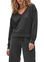 Michael Stars Camila V-Neck Crop Sweatshirt in Hermosa French Terry