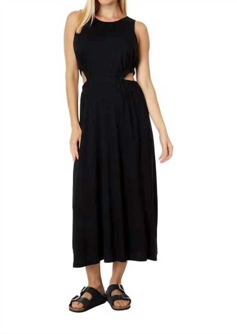 Michael Stars Camille Crew Neck Cutout Maxi Dress In Black