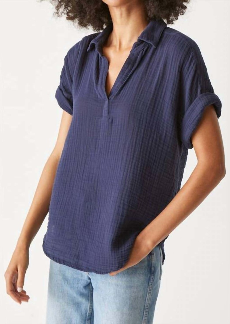 Michael Stars Gigi Gauze Popover Top In Admiral