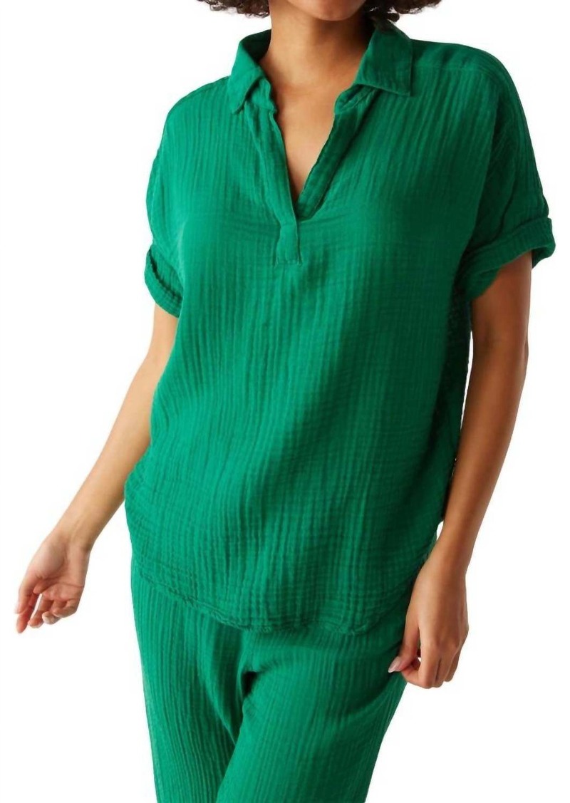 Michael Stars Gigi Gauze Popover Top In Lettuce