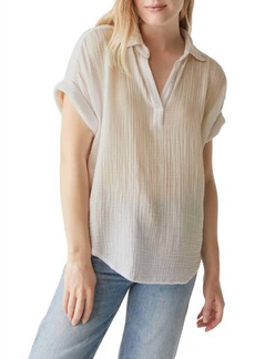 Michael Stars Gigi Gauze Popover Top In White