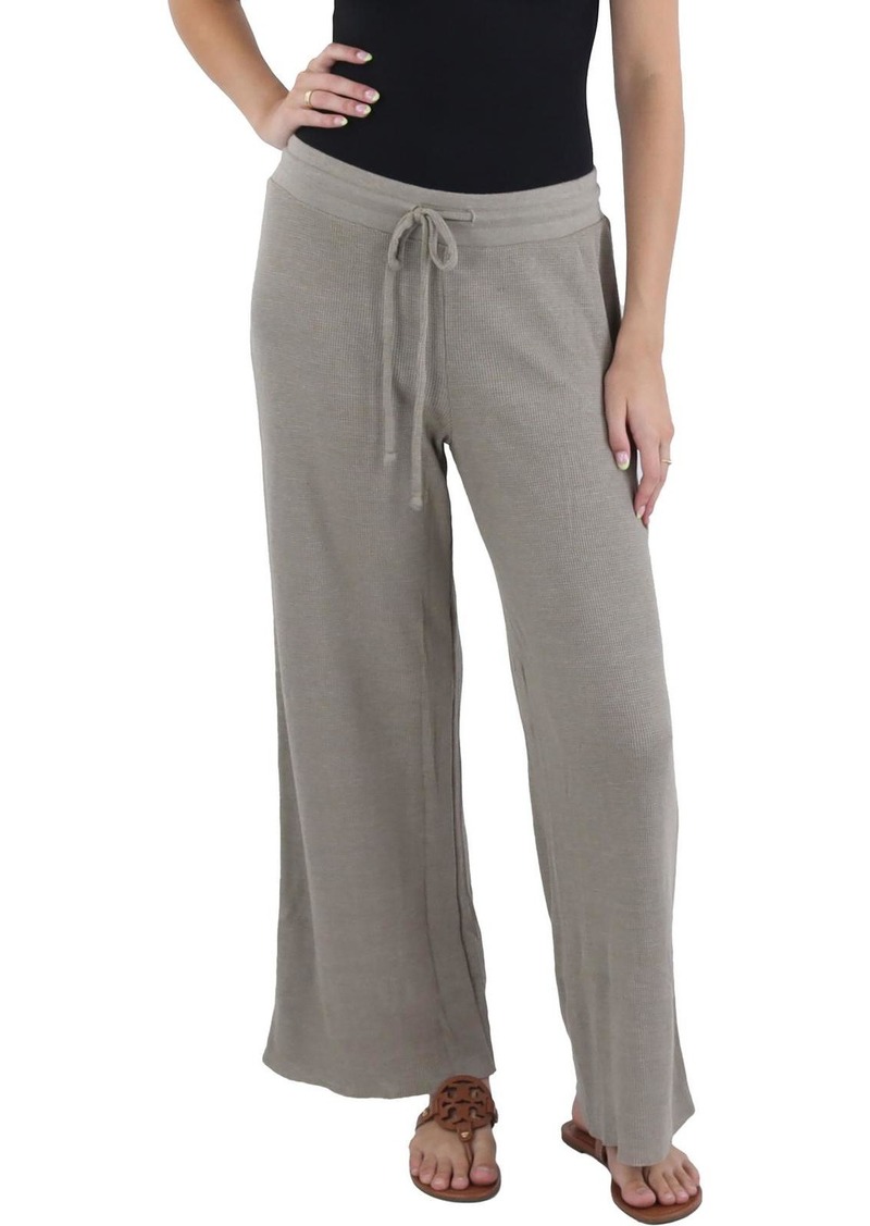 Michael Stars Jaden Womens Waffle Thermal Straight Leg Pants