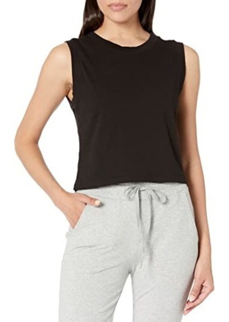 Michael Stars Johnnie Cropped Crew Neck Tank w/Rib Trim