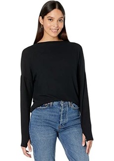 Michael Stars Madison Brushed Jersey Allie Boatneck Top with Thumbholes