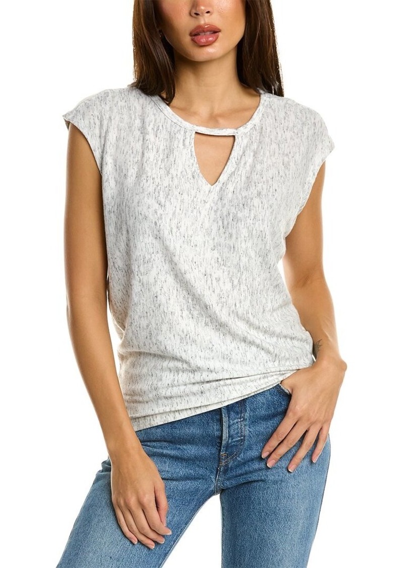 Michael Stars Cap Sleeve Keyhole Top