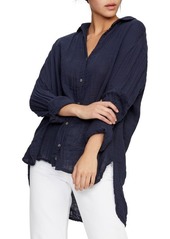 Michael Stars Cotton Button-Up Top in Admiral at Nordstrom