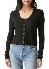 Michael Stars Cotton Lyla Ribbed Cardigan