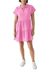 Michael Stars Linen Greta Short Sleeve Tiered Dress