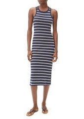 Michael Stars Ruby Stripe Cotton Blend Tank Dress in Grey/Admiral at Nordstrom