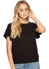 Michael Stars Women's Elevated French Terry Flutter Sleeve Tee  XS