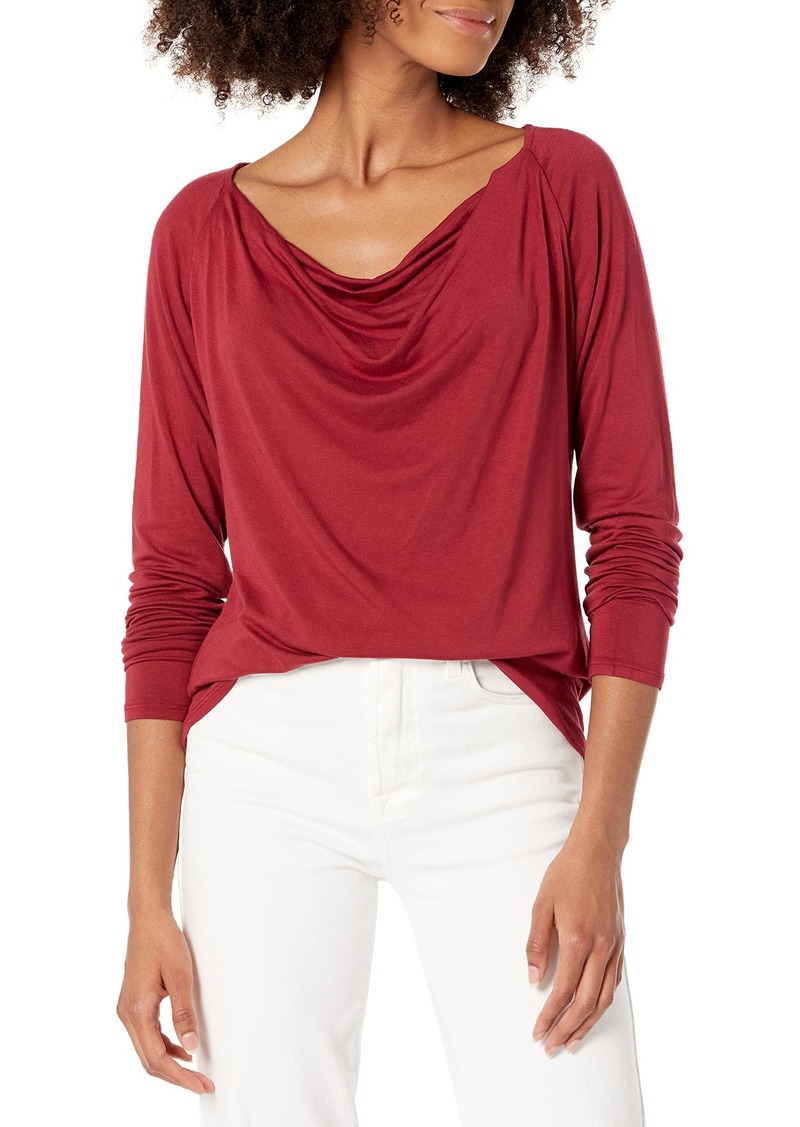 Michael Stars Women's Ellen Drape Neck Raglan Tee