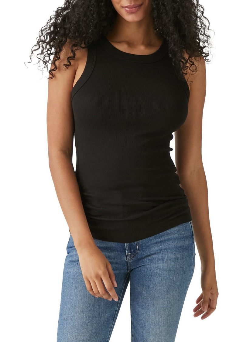 Michael Stars Womens Halley Ribbed Tank with Ruching Sides US
