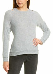Michael Stars Women's Madison Brushed Jersey Long Sleeve Open Neck Top  S